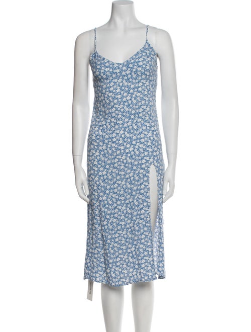 Reformation Floral Print Midi Length Dress