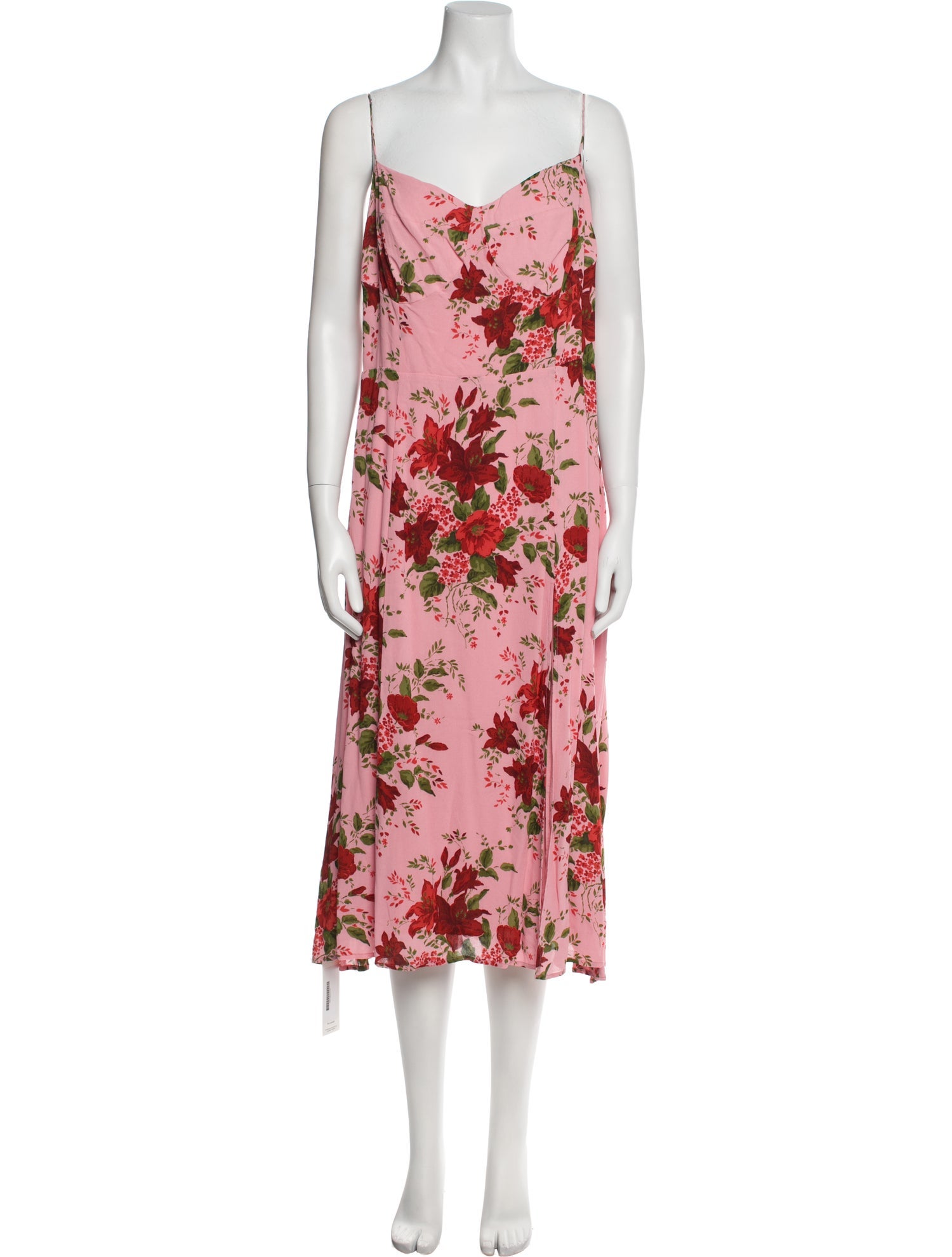 Reformation Floral Print Midi Length Dress