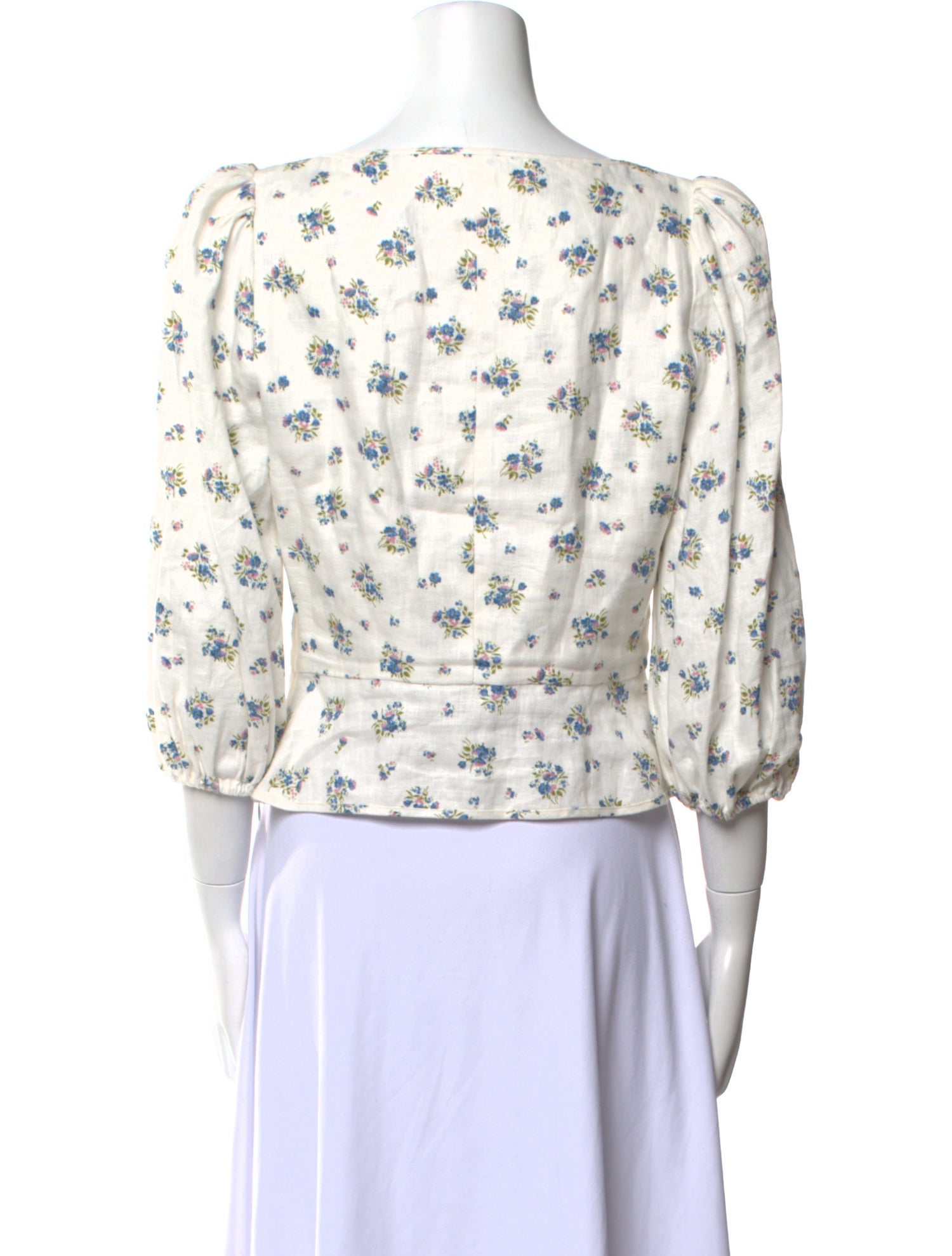 Reformation Linen Floral Print Crop Top