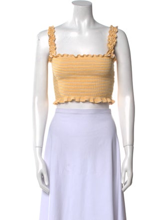 Reformation Striped Square Neckline Crop Top