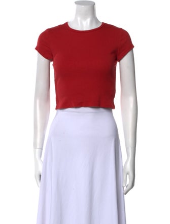 Reformation Crew Neck Short Sleeve Crop Top