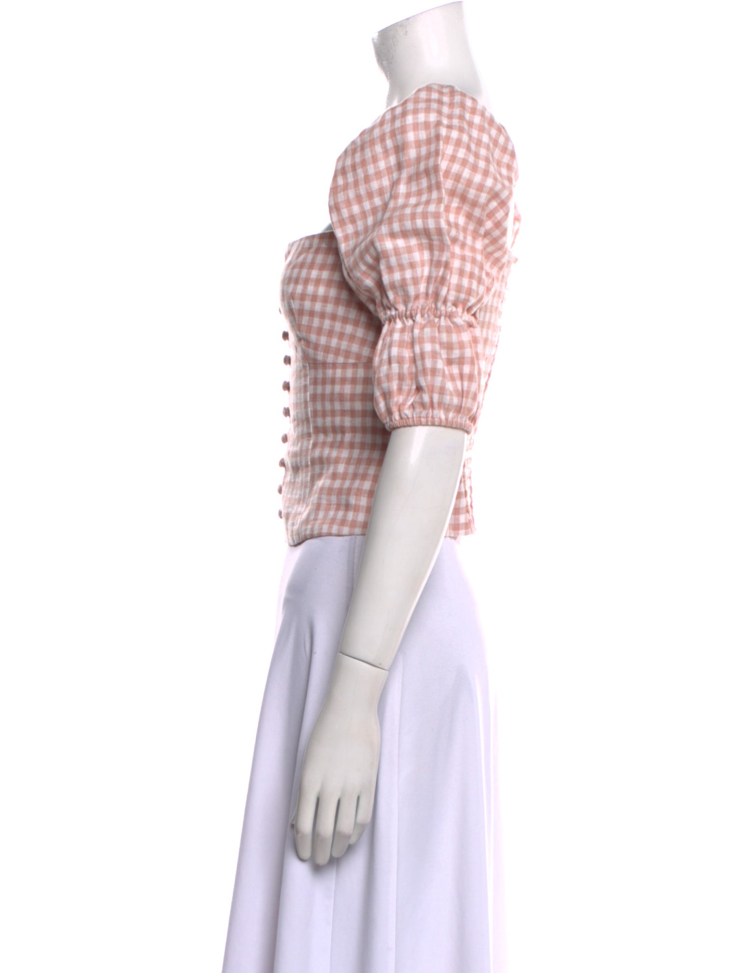 Reformation Silk Plaid Print Crop Top