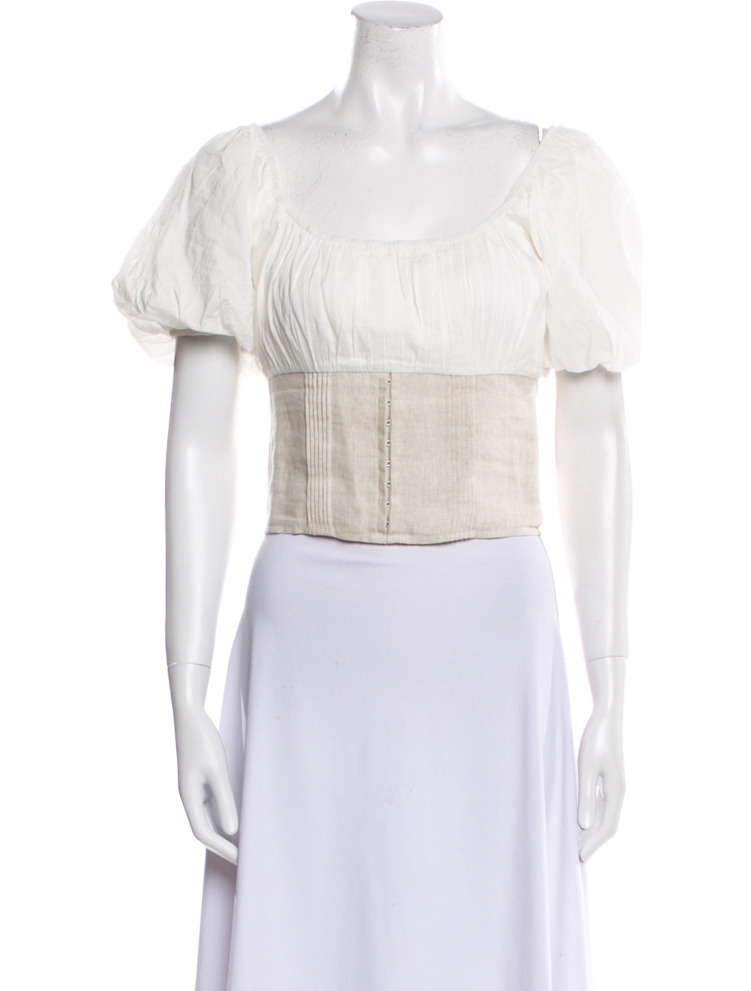 Reformation Linen Off-The-Shoulder Crop Top