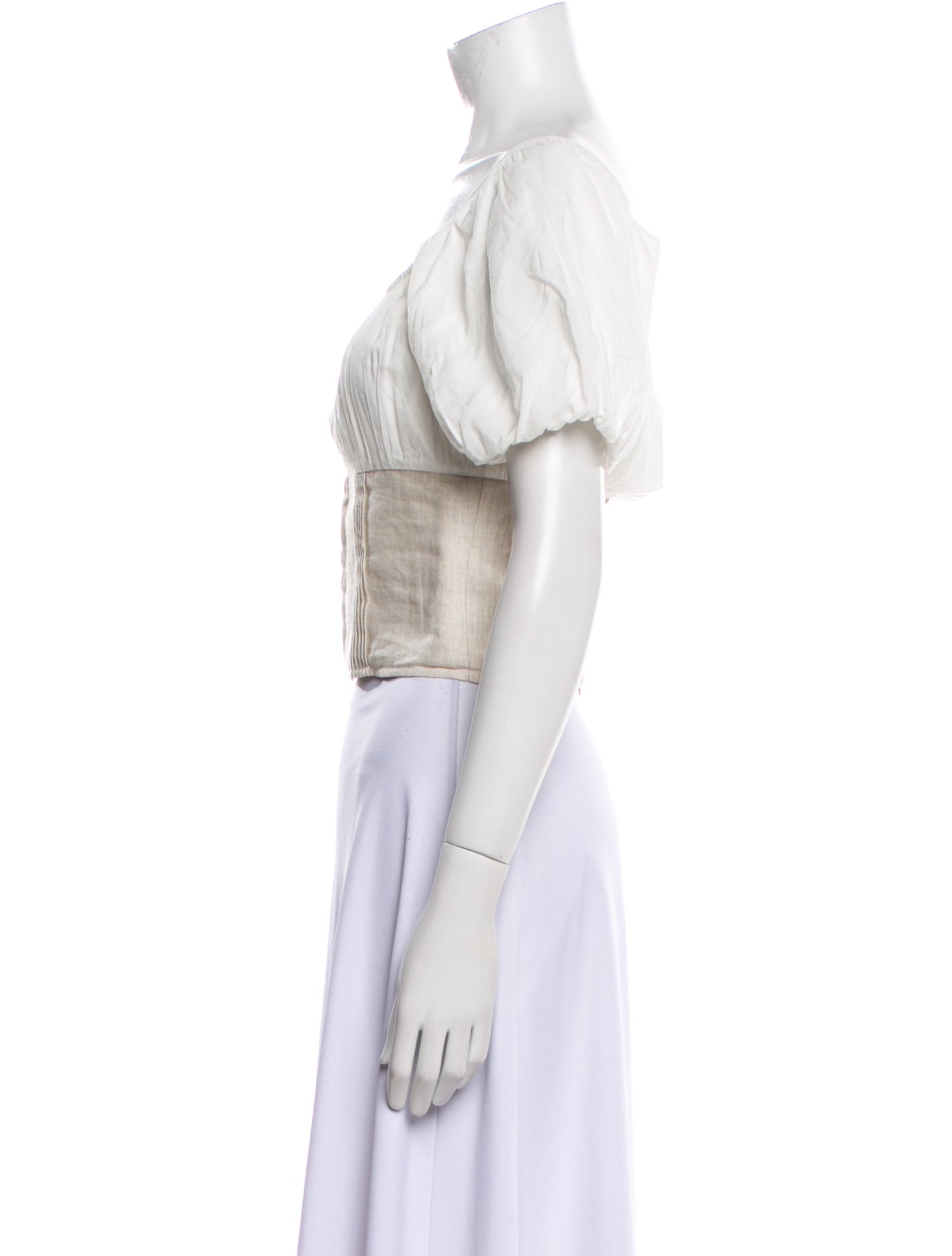 Reformation Linen Off-The-Shoulder Crop Top