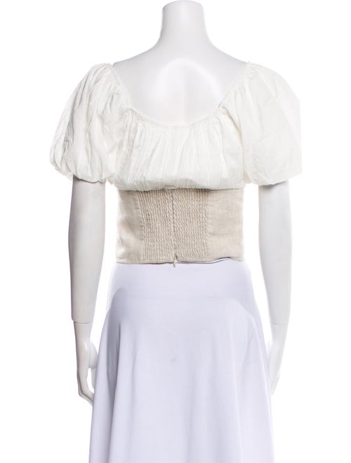 Reformation Linen Off-The-Shoulder Crop Top