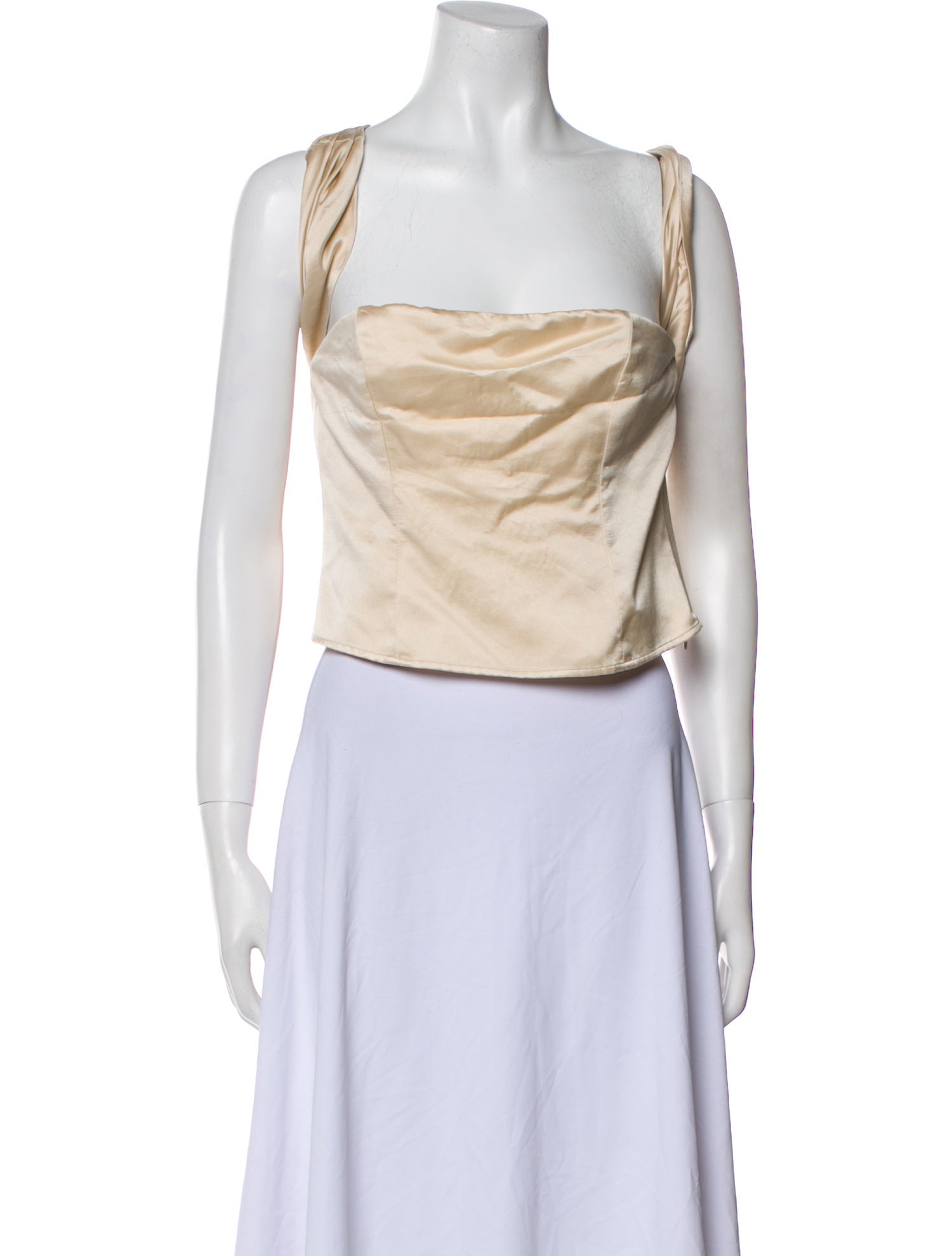 Reformation Silk Square Neckline Crop Top