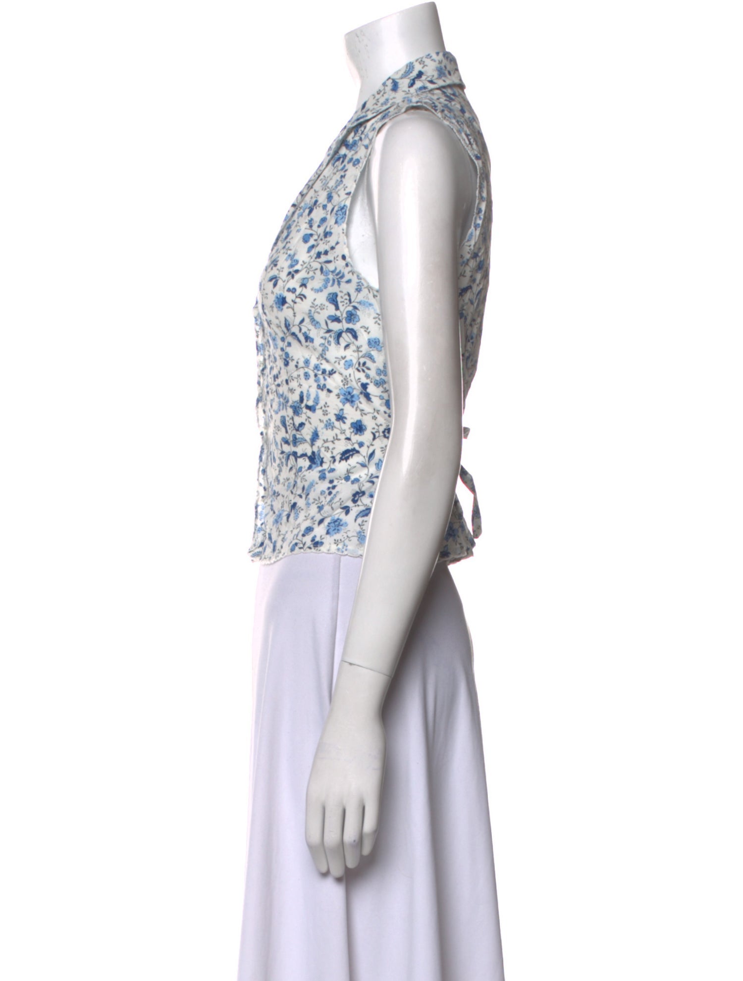 Reformation Floral Print Sleeveless Crop Top