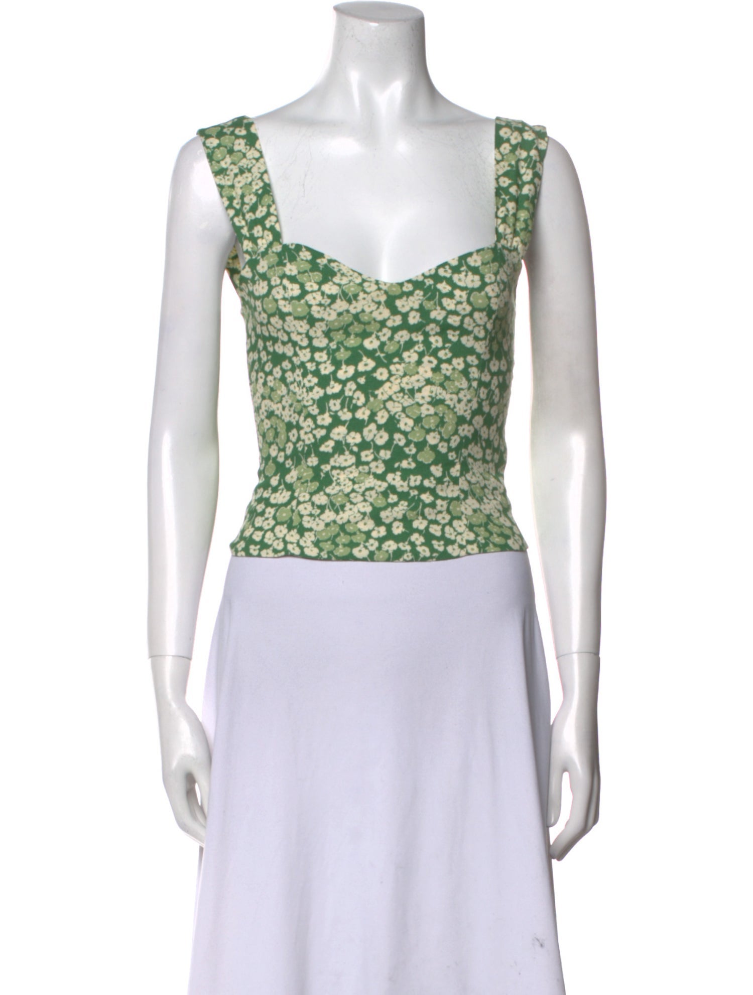 Reformation Linen Floral Print Crop Top