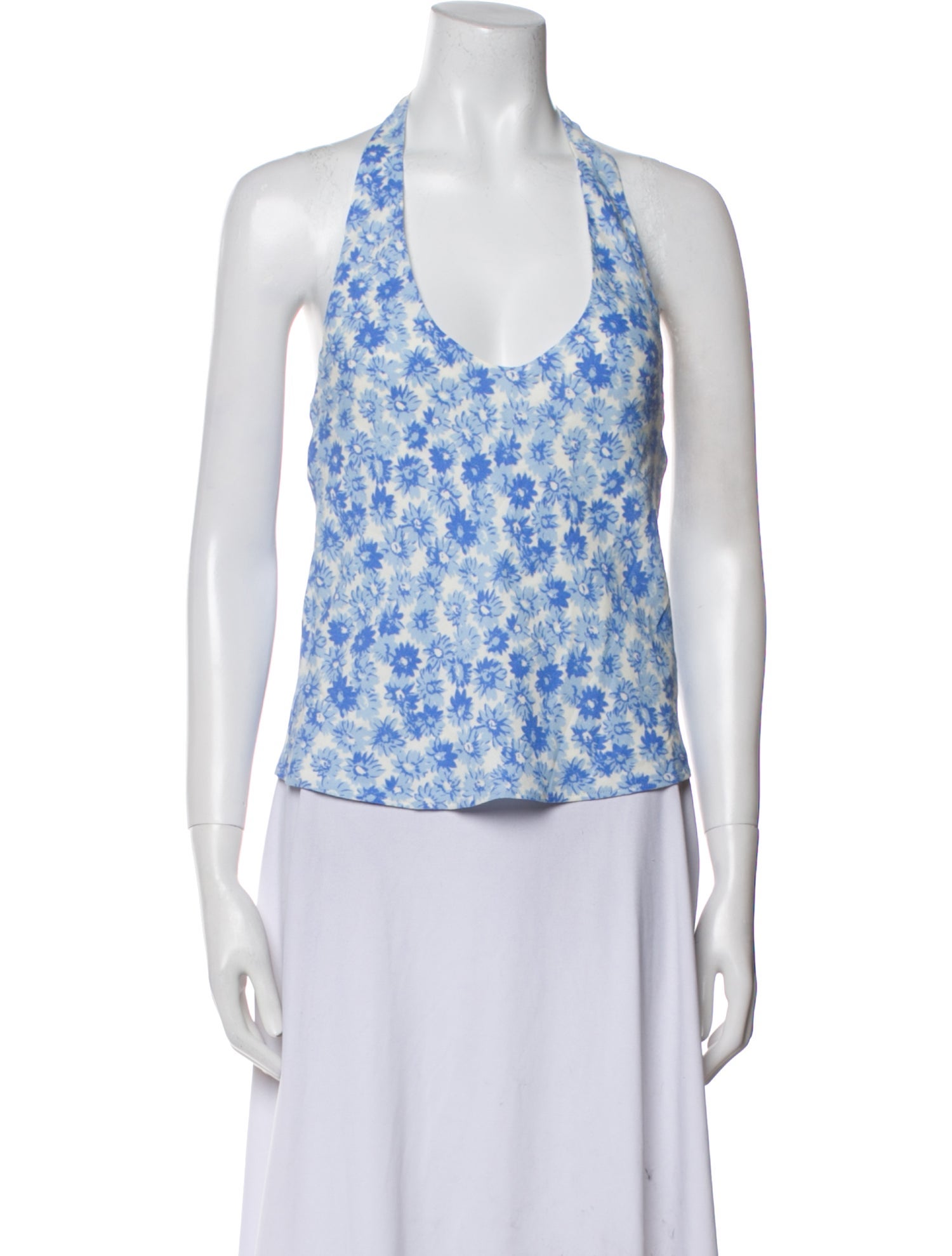 Reformation Floral Print Halterneck Top