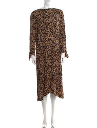 Reformation Animal Print Midi Length Dress