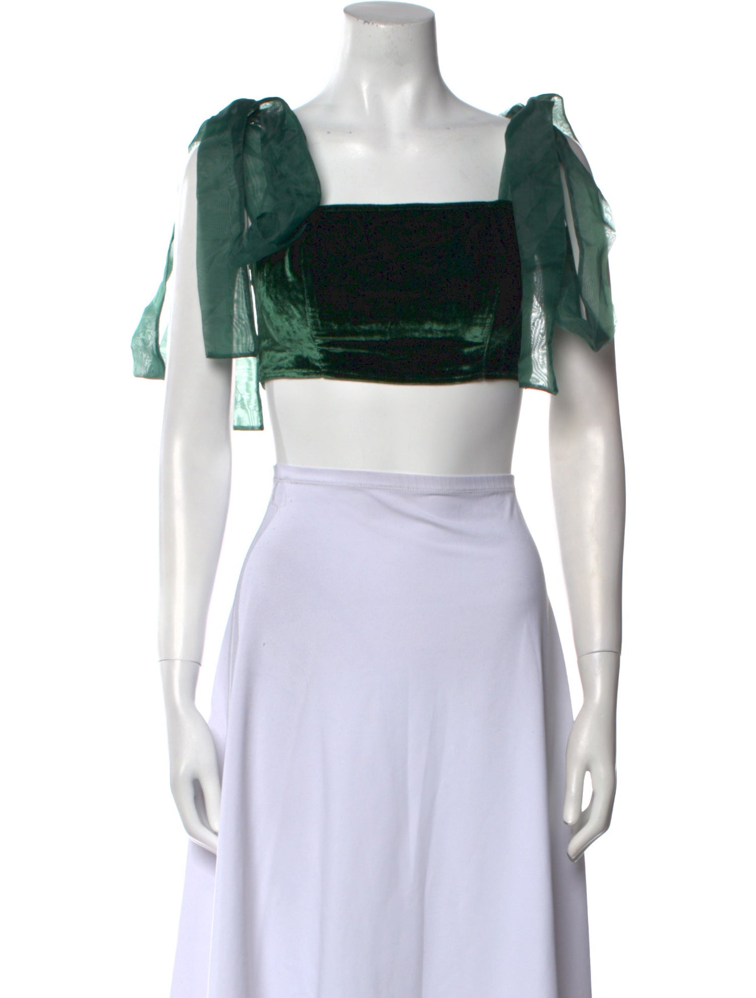 Reformation Square Neckline Short Sleeve Crop Top