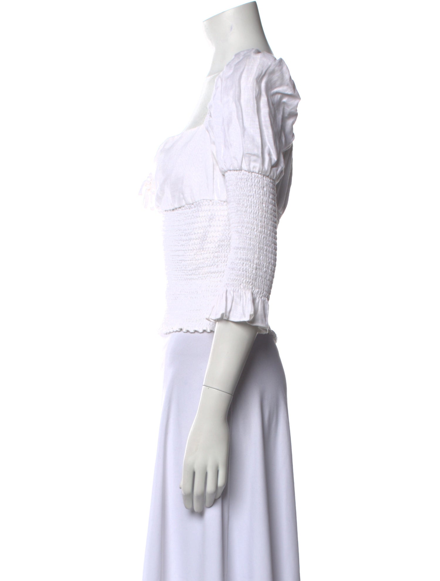 Reformation Linen Square Neckline Crop Top