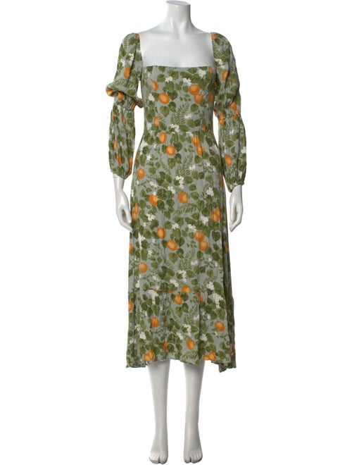 Reformation Floral Print Midi Length Dress