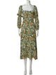 Reformation Floral Print Midi Length Dress