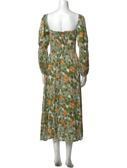 Reformation Floral Print Midi Length Dress