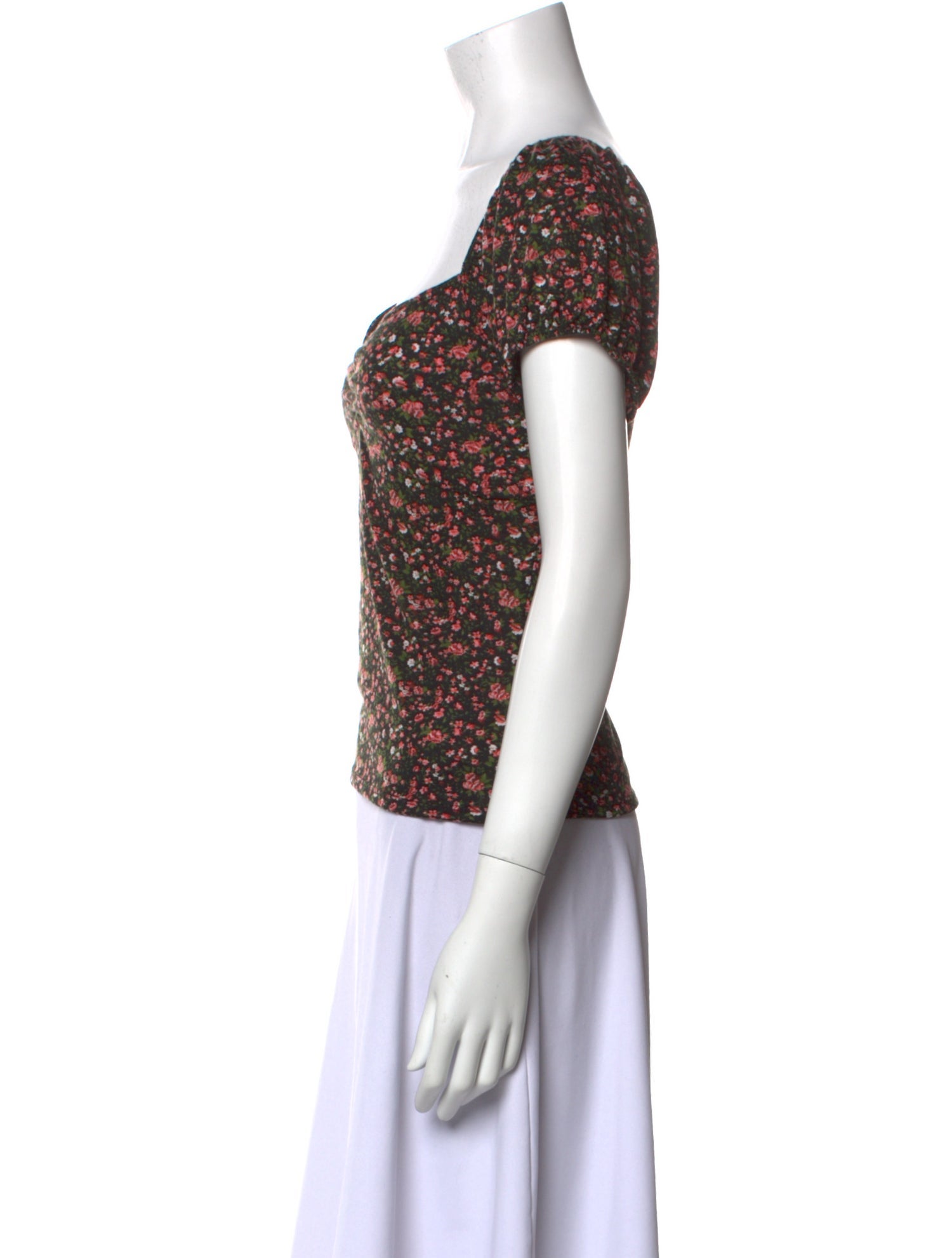 Reformation Floral Print V-Neck Top