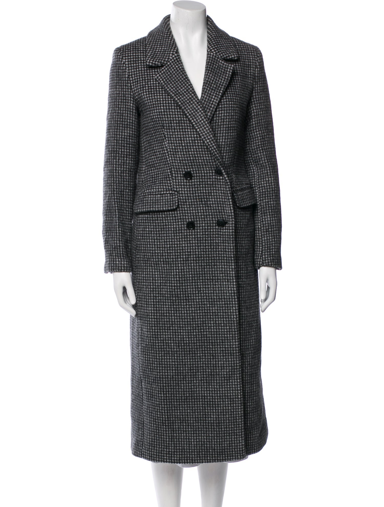 Reformation Wool Plaid Print Coat