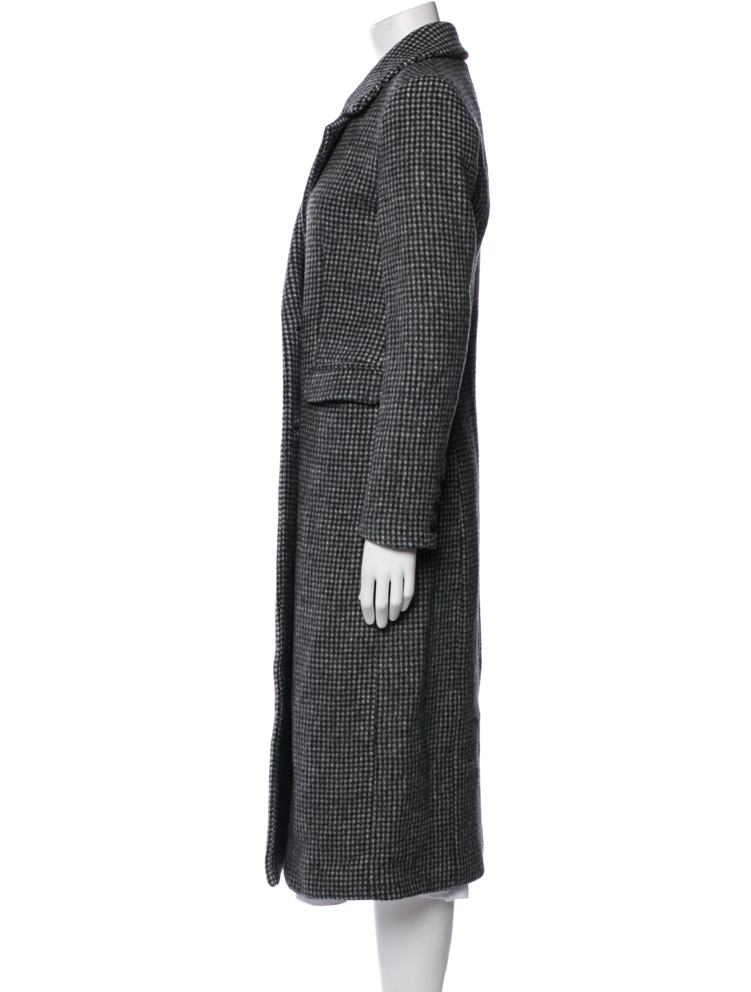 Reformation Wool Plaid Print Coat