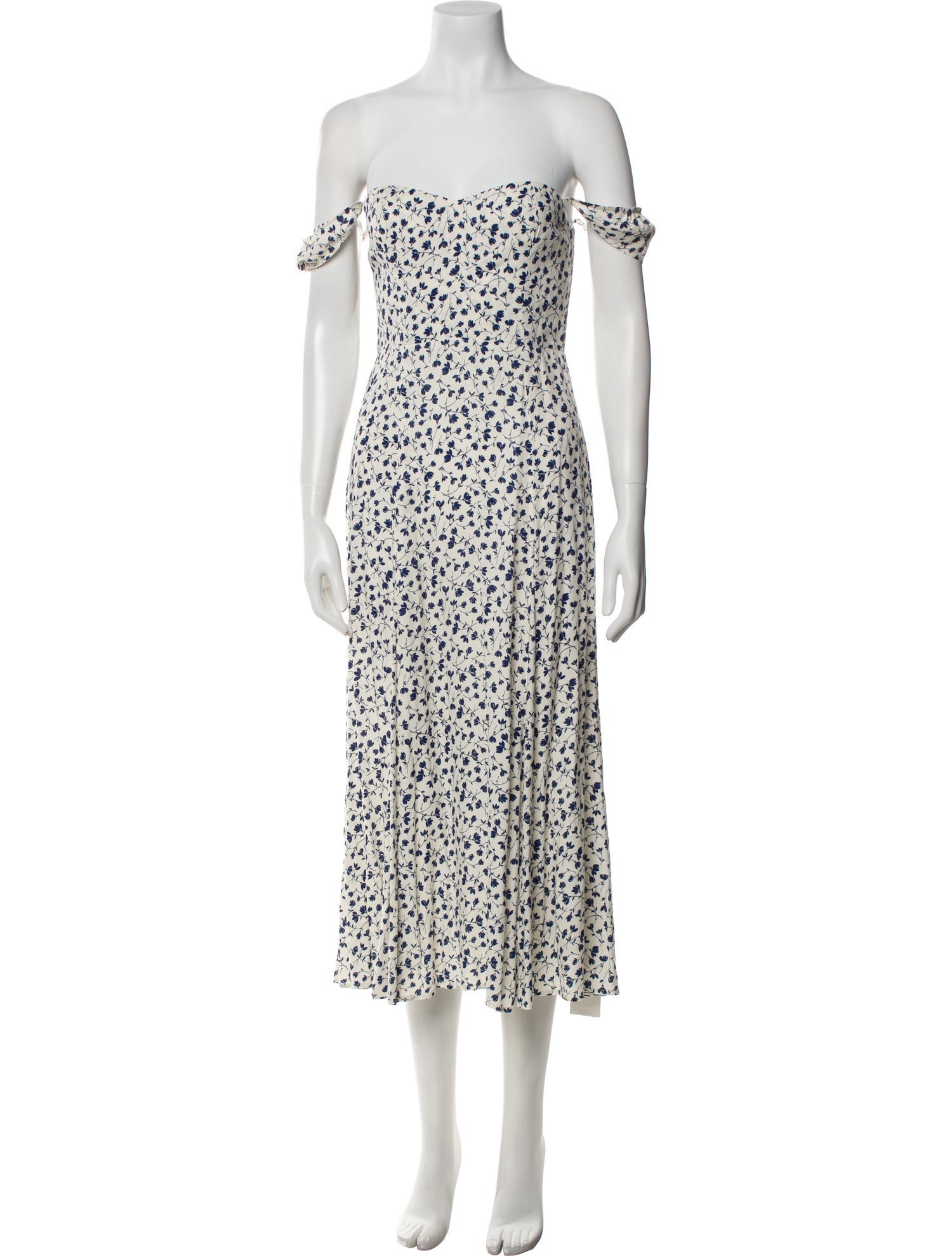 Reformation Floral Print Midi Length Dress