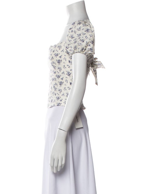 Reformation Linen Floral Print Crop Top