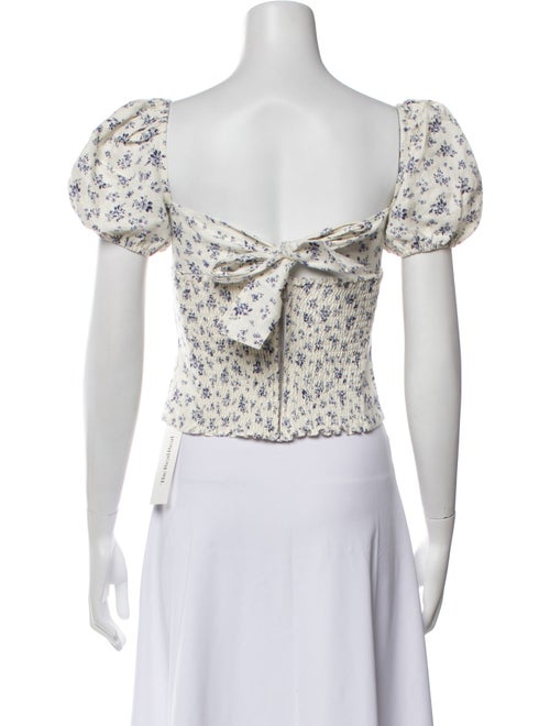 Reformation Linen Floral Print Crop Top