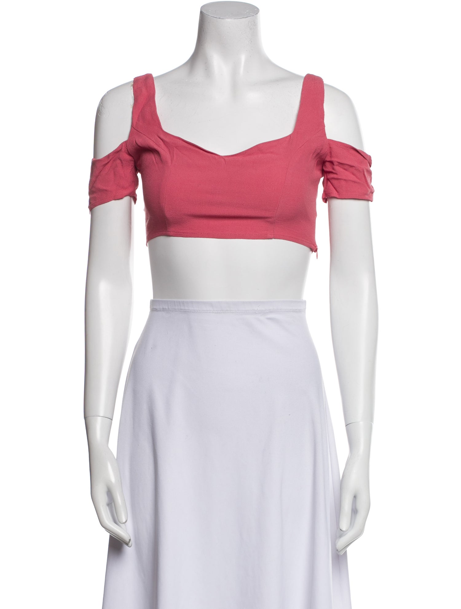 Reformation Square Neckline Short Sleeve Crop Top