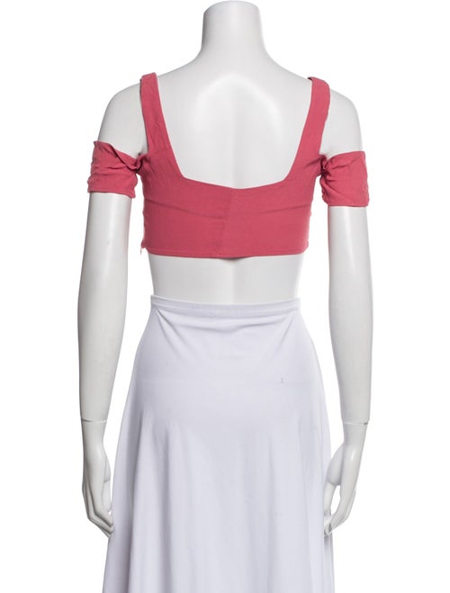 Reformation Square Neckline Short Sleeve Crop Top