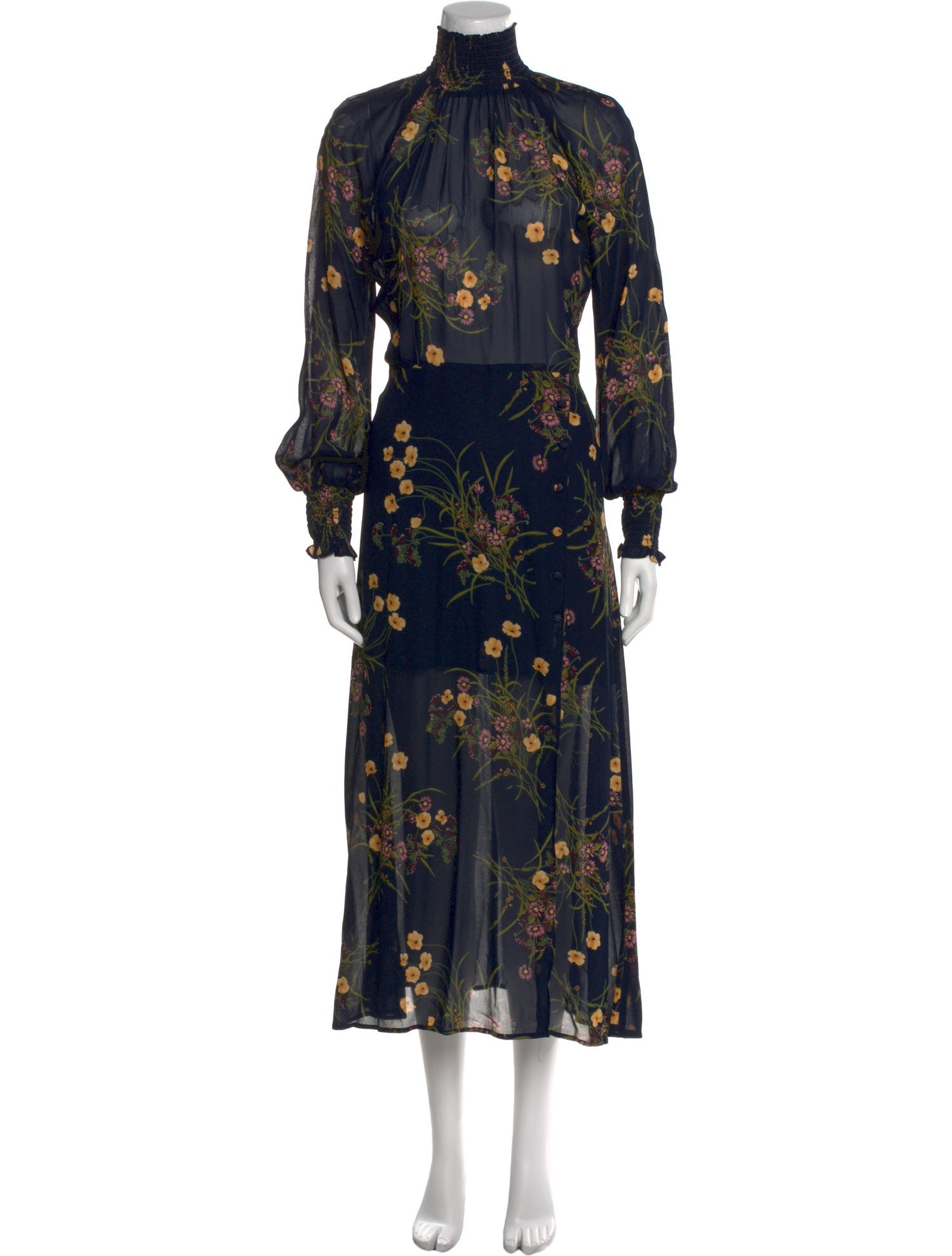 Reformation Floral Print Long Dress