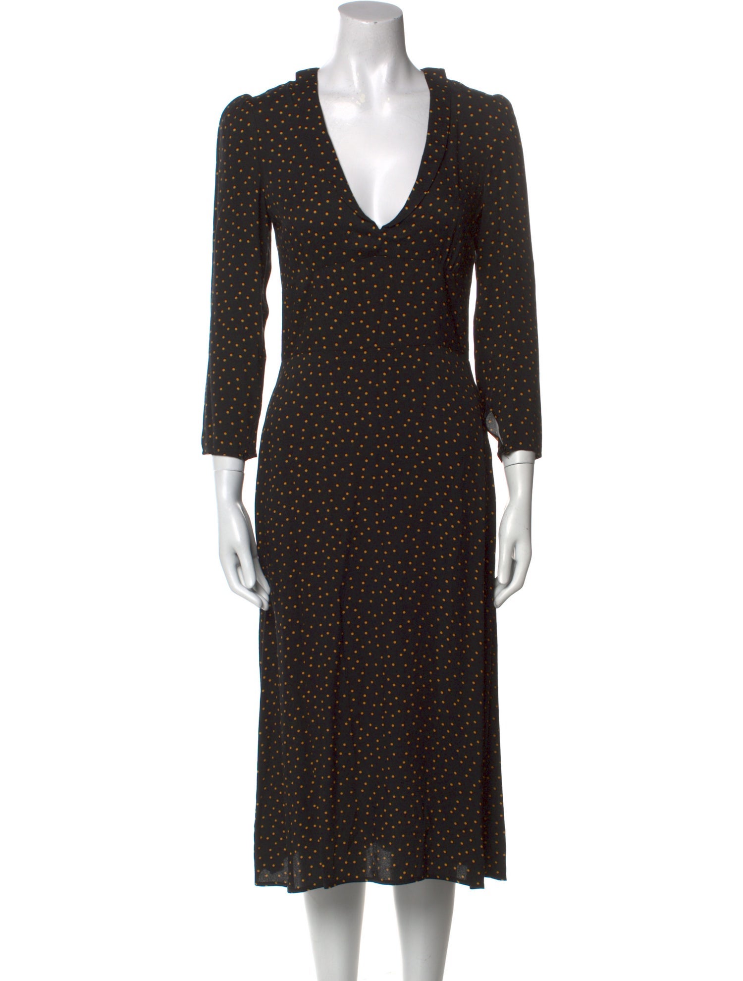 Reformation Polka Dot Print Midi Length Dress