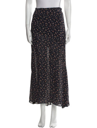 Reformation Floral Print Midi Length Skirt