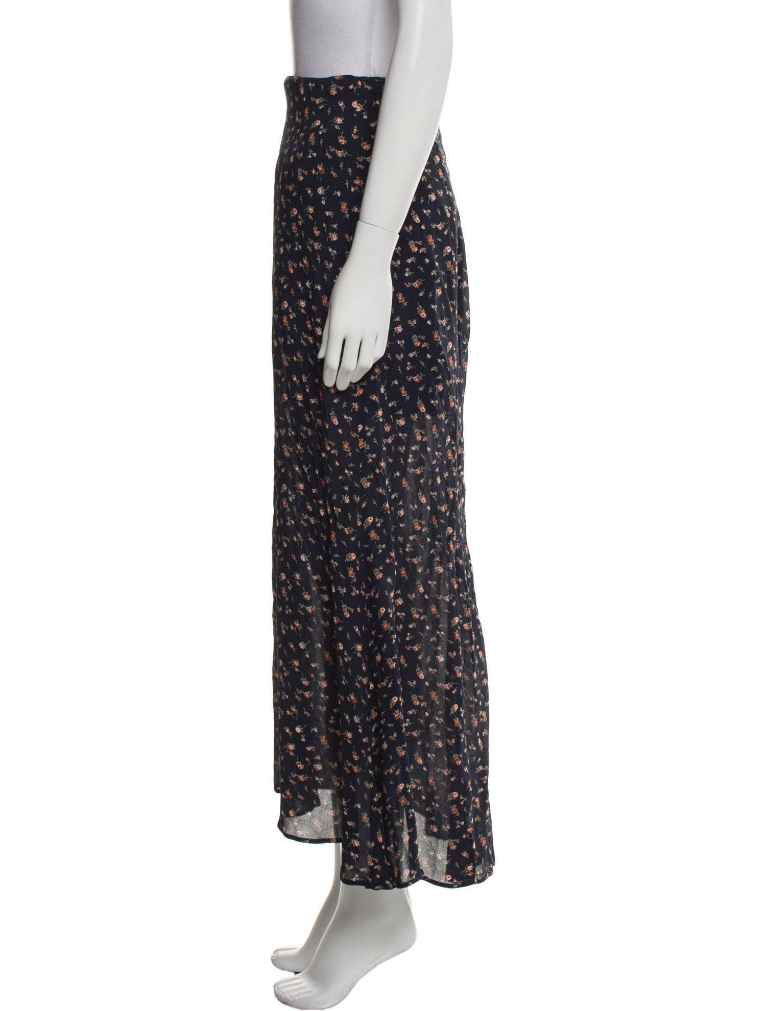 Reformation Floral Print Midi Length Skirt