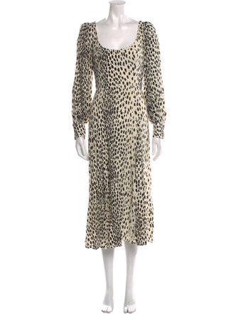 Reformation Animal Print Long Dress