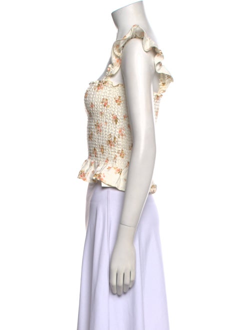 Reformation Linen Floral Print Crop Top