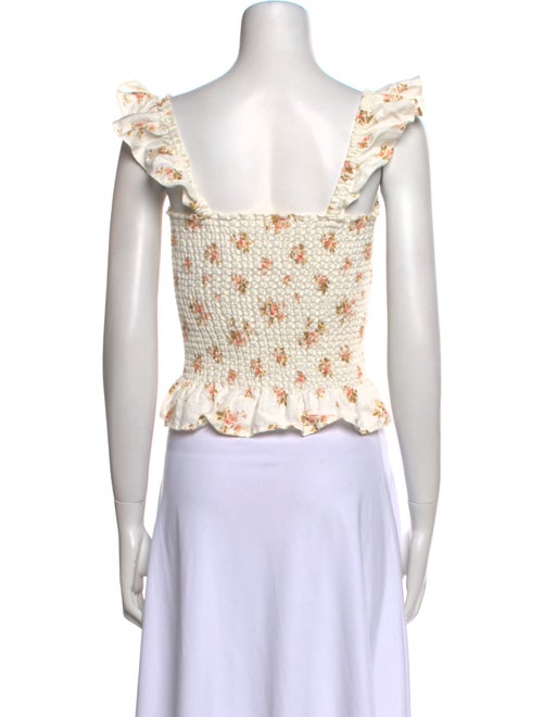 Reformation Linen Floral Print Crop Top