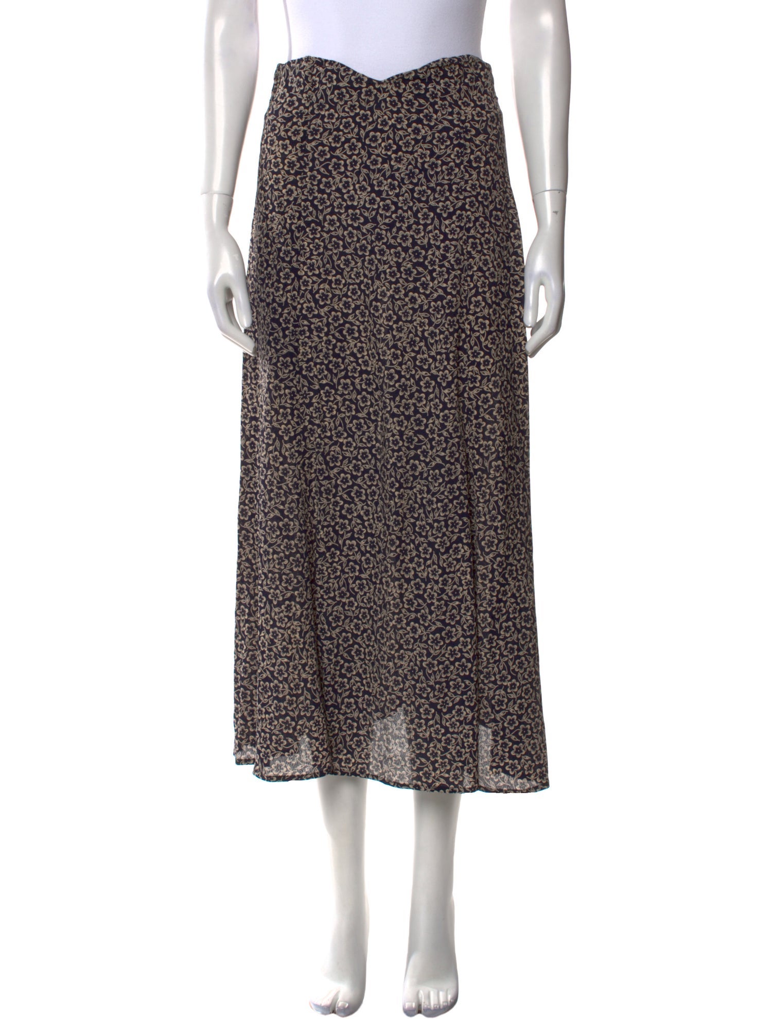 Reformation Floral Print Midi Length Skirt