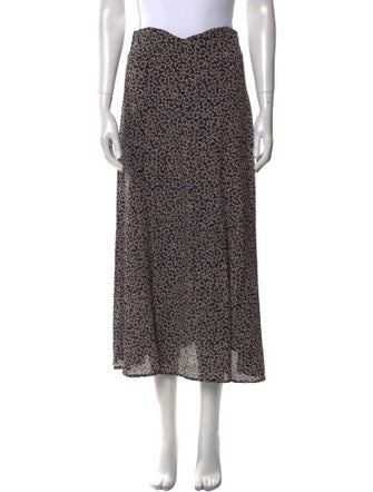 Reformation Floral Print Midi Length Skirt