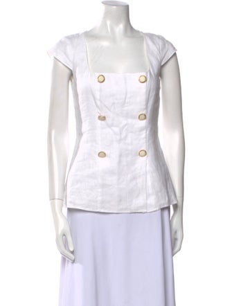 Reformation Linen Square Neckline Top