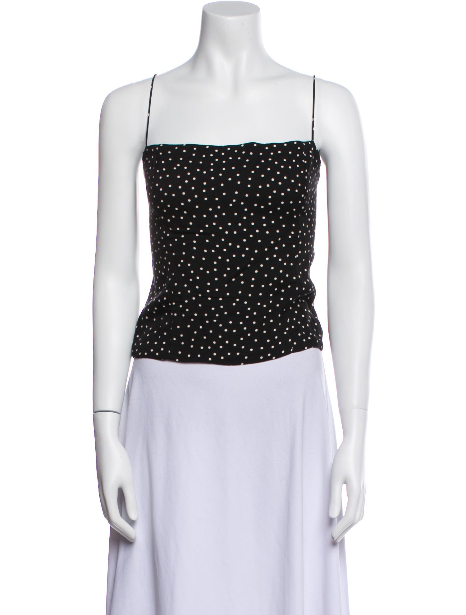 Reformation Polka Dot Print Square Neckline Crop Top