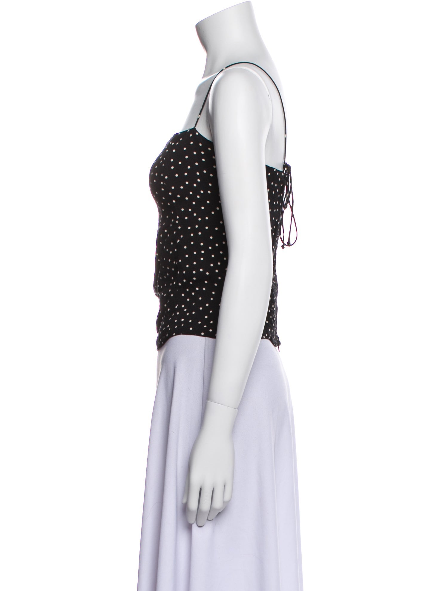 Reformation Polka Dot Print Square Neckline Crop Top