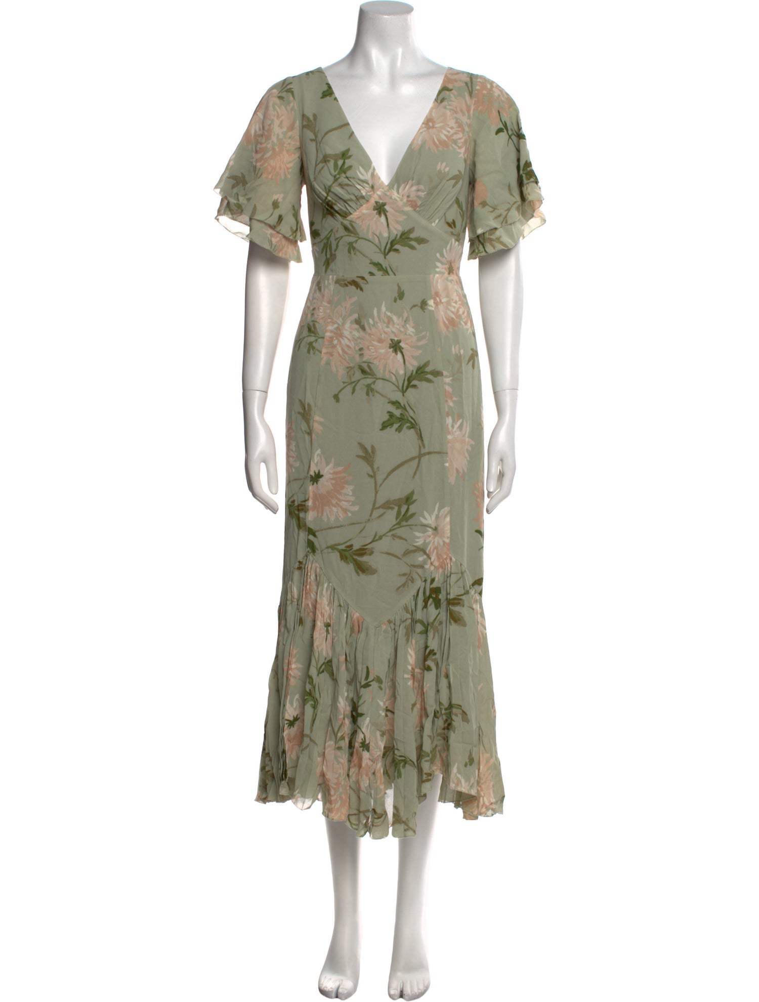 Reformation Floral Print Long Dress w/ Tags