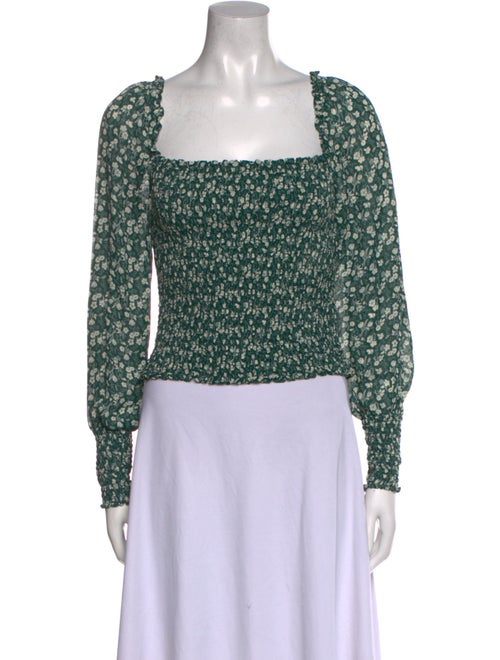 Reformation Floral Print Square Neckline Crop Top