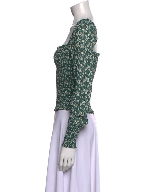 Reformation Floral Print Square Neckline Crop Top