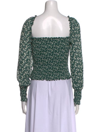 Reformation Floral Print Square Neckline Crop Top