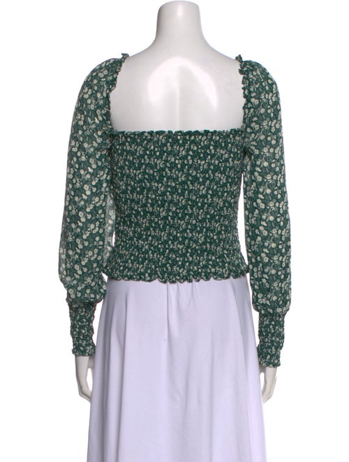 Reformation Floral Print Square Neckline Crop Top