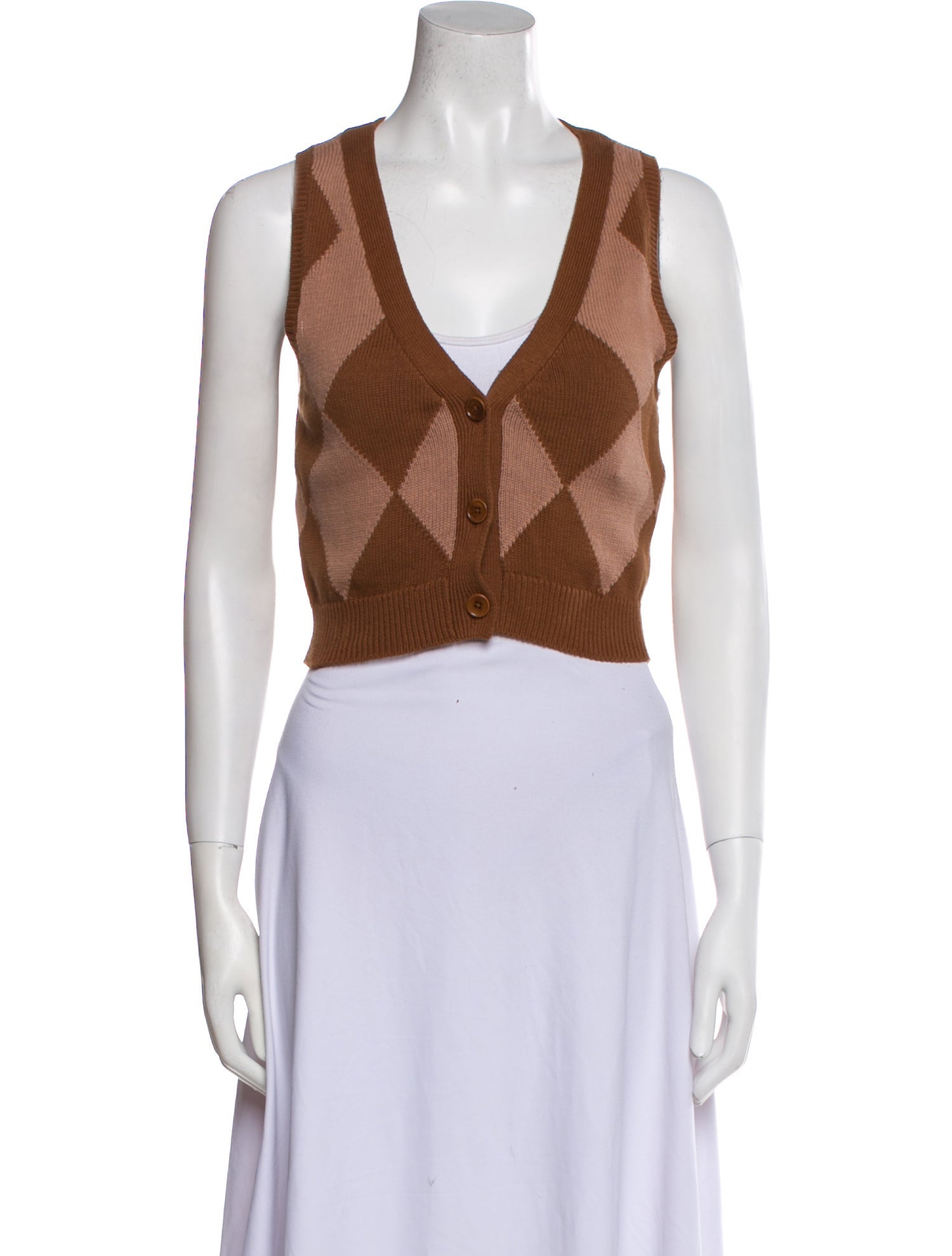 Reformation Printed V-Neck Sweater