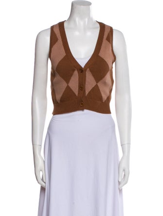 Reformation Printed V-Neck Sweater