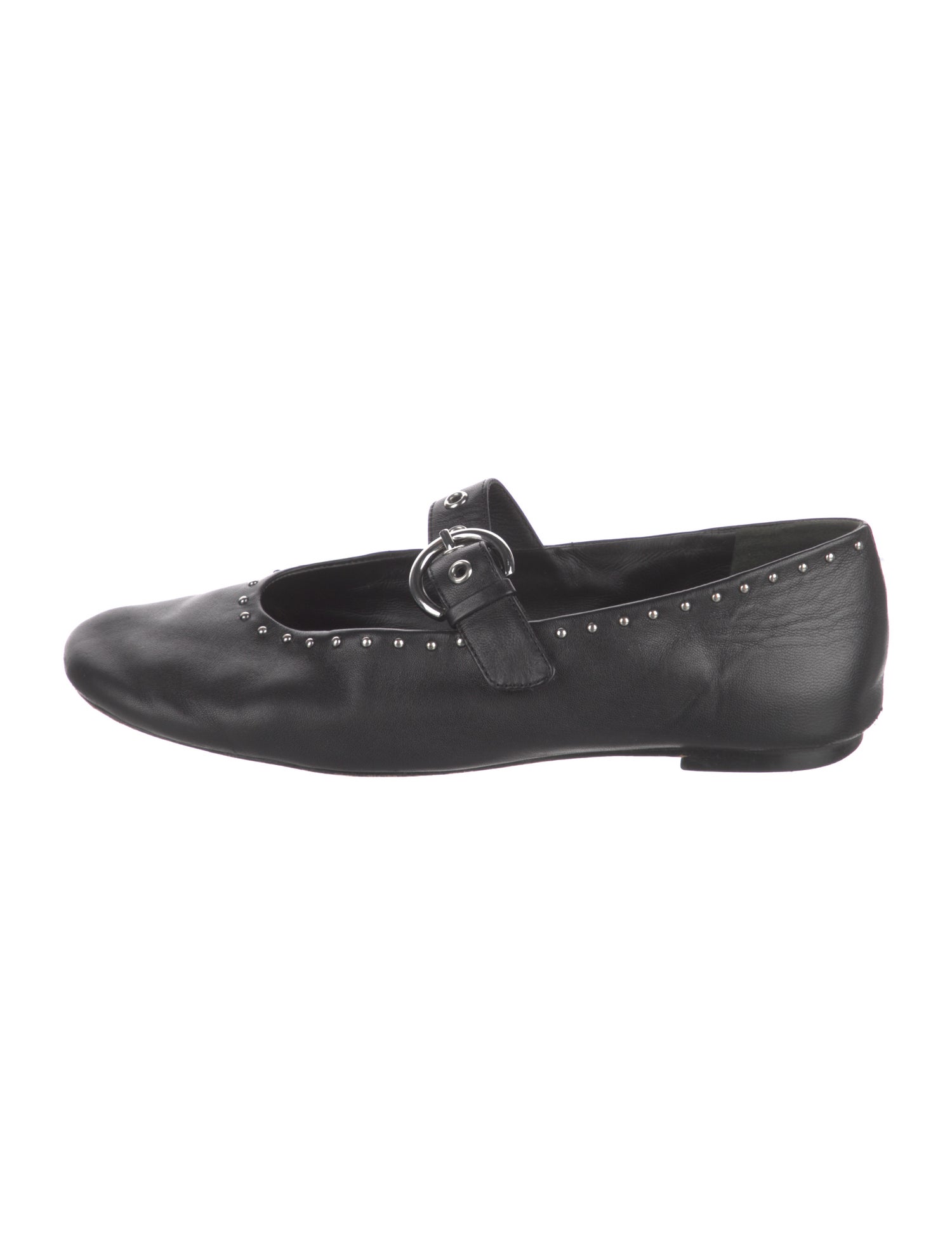 Reformation Leather Studded Accents Mary Jane Flats