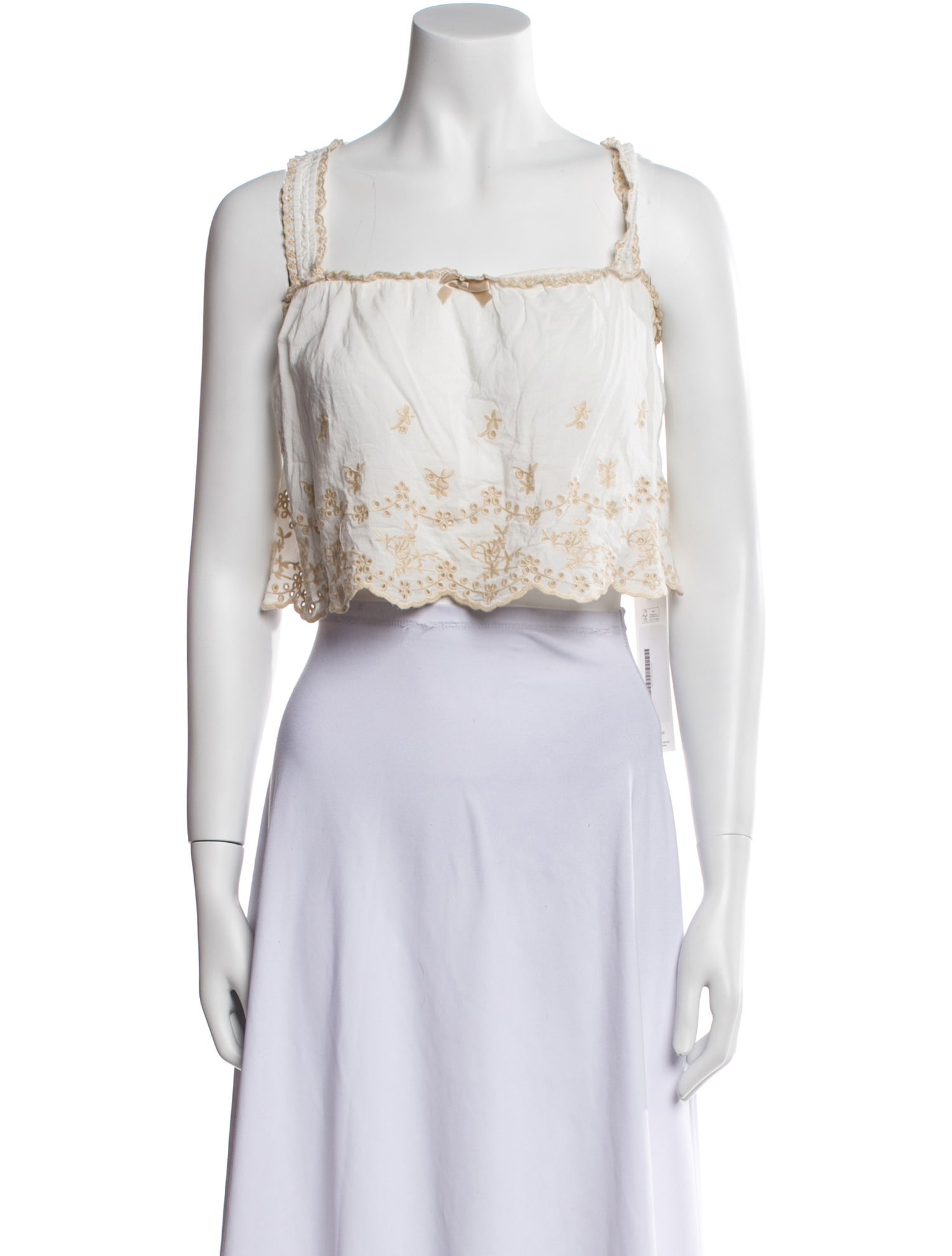 Reformation Patterned Square Neckline Crop Top