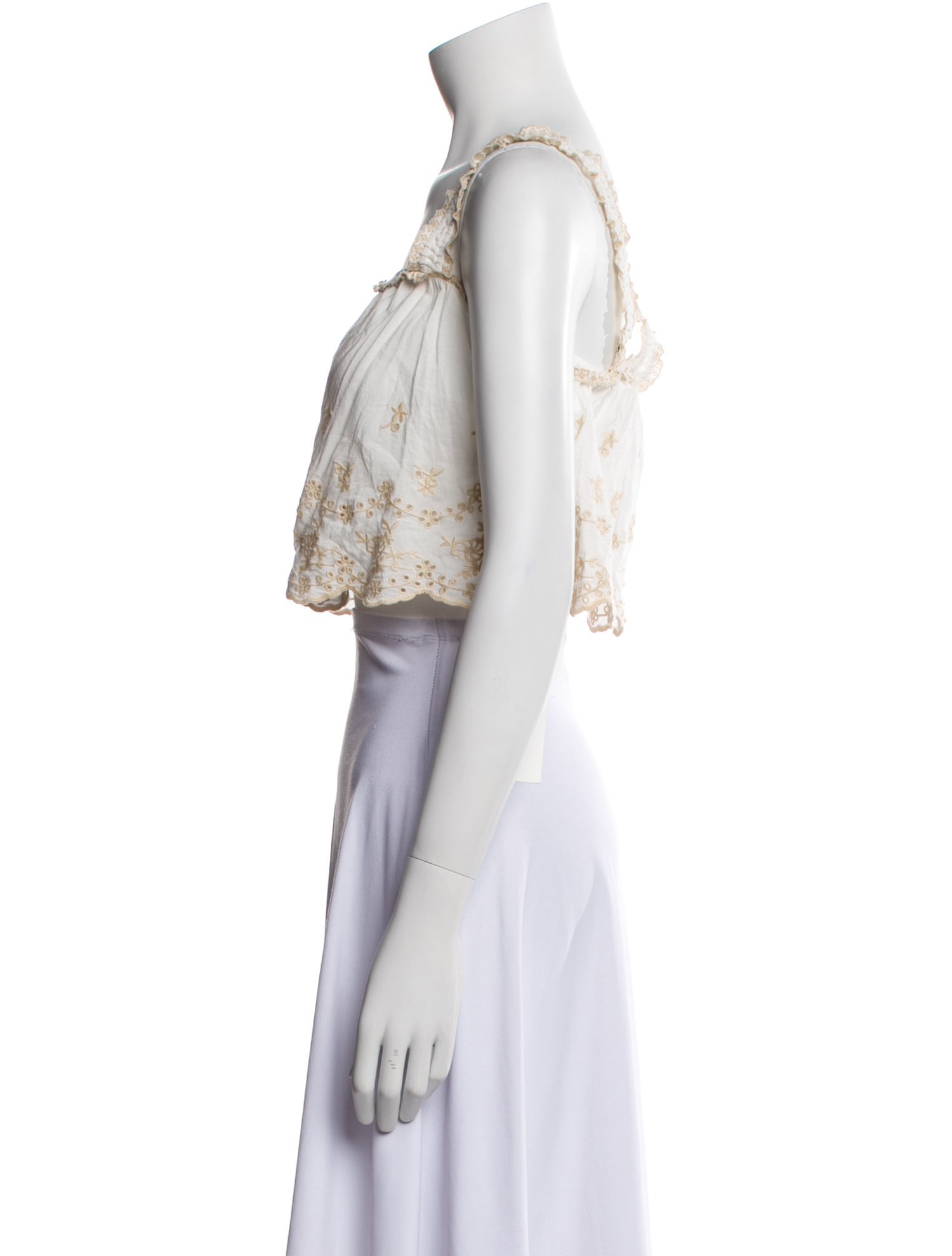 Reformation Patterned Square Neckline Crop Top