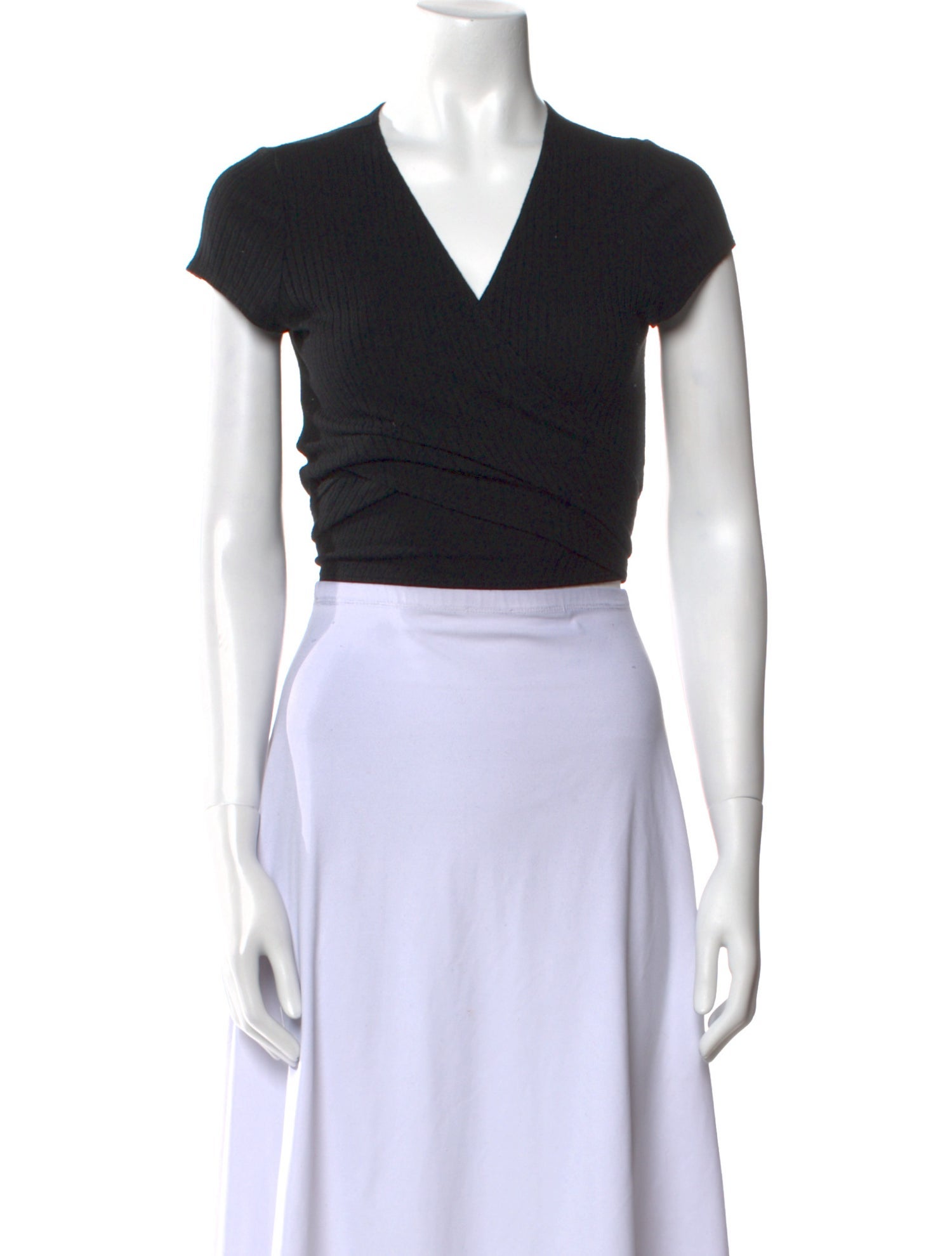 Reformation V-Neck Short Sleeve Crop Top